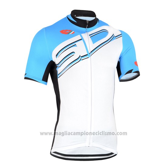 2015 Abbigliamento Ciclismo Castelli SIDI Celeste e Bianco Manica Corta e Salopette